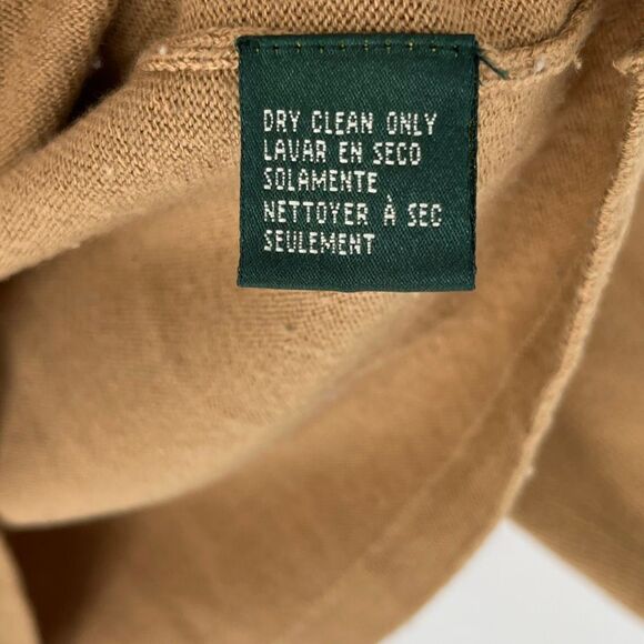 LAUREN RALPH LAUREN Women’s Turtleneck Sweater M Tan Merino Wool Cotton Blend - Picture 6 of 12